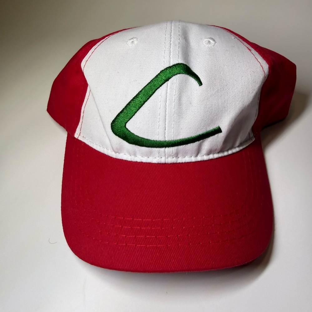 Pokemon Ash Ketchum Hat Embroidered Cosplay Adult Adjustable Red White Cap